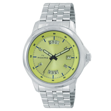 Maxima ATTIVO Men Gold Dial Analogue Watch - 58591CMGI